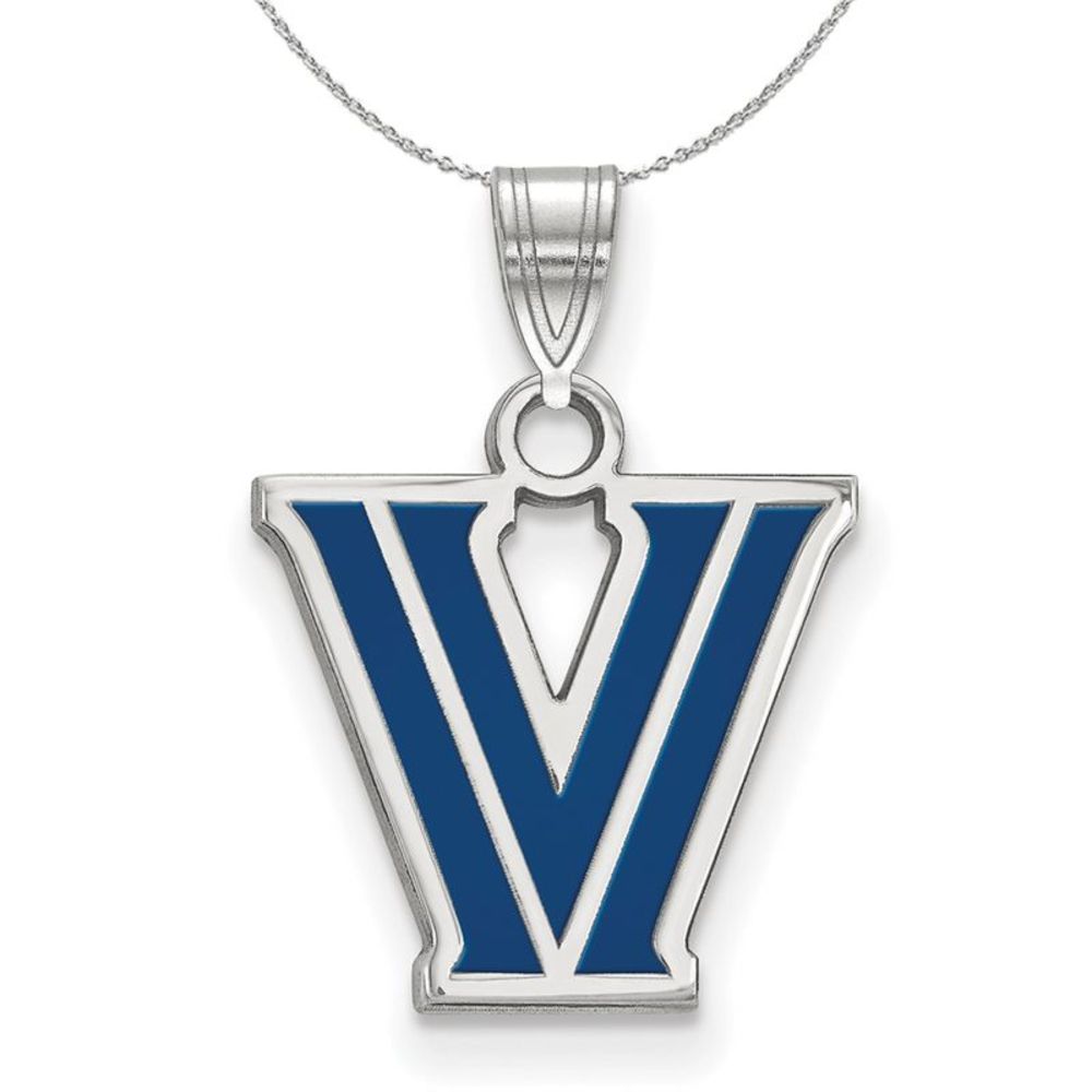 Sterling Silver Villanova U. Small Enamel Necklace - 20 Inch